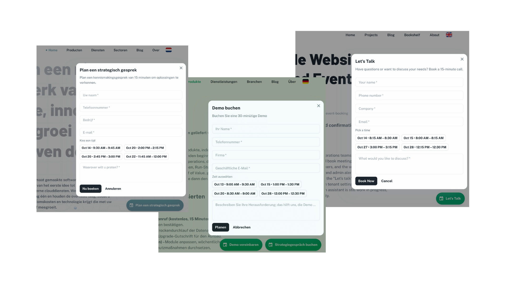 Pluggable Website Forms